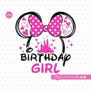 Verjaardag meisje Svg voor cricut, mini verjaardag Svg, roze meisje Svg, verjaardag prinses Svg voor meisjesshirt