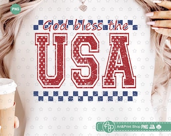 God Bless The USA Png, 4th of July Png, Patriotic shirt Png, Distressed USA Png, Grunge patriotic Png, American mama Png, Retro USA Png