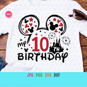 Mouse Meu 4º aniversário Svg para cricut, Aniversário de menino Svg, Orelhas de mouse Svg, Meu quarto aniversário Svg, Aniversário bebê Svg