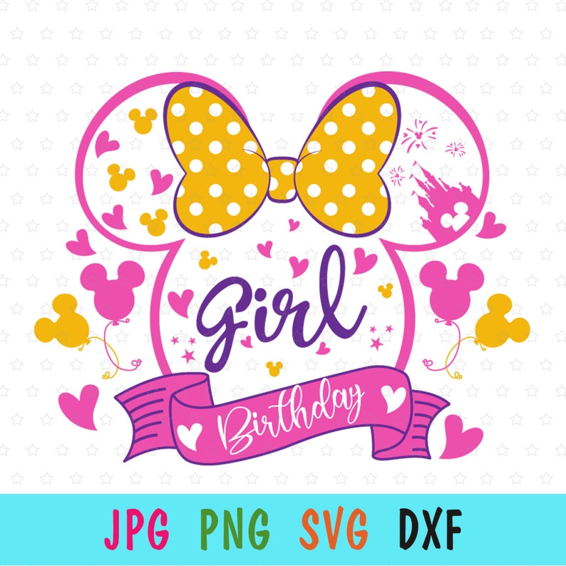 Download Clip Art Minnie Birthday Svg For Baby Disney Princess Birthday Print For T Shirt Mickey Girl Birthday Svg For Cricut Art Collectibles