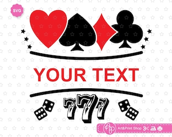 Casino Vibes-monogram SVG: Las Vegas-shirtontwerp, klaar voor de Cricut (digitale download)