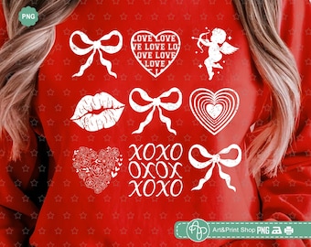 Coquette Valentine's Day Png, Coquette Bow Png, Valentine girl Png, XoXo Png, Love shirt Png, Valentine shirt Png