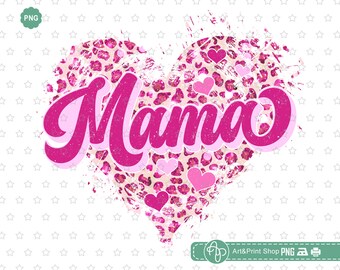 Mama Pink Heart Valentines Png, Retro Mama shirt Png, Valentines Day Png, Mama Png, Valentines shirt design Png