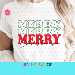 Merry Merry Merry Christmas Svg for cricut, Holiday shirt Svg, Christmas Svg, Let it snow Svg, Hello winter Svg, Christmas night Svg