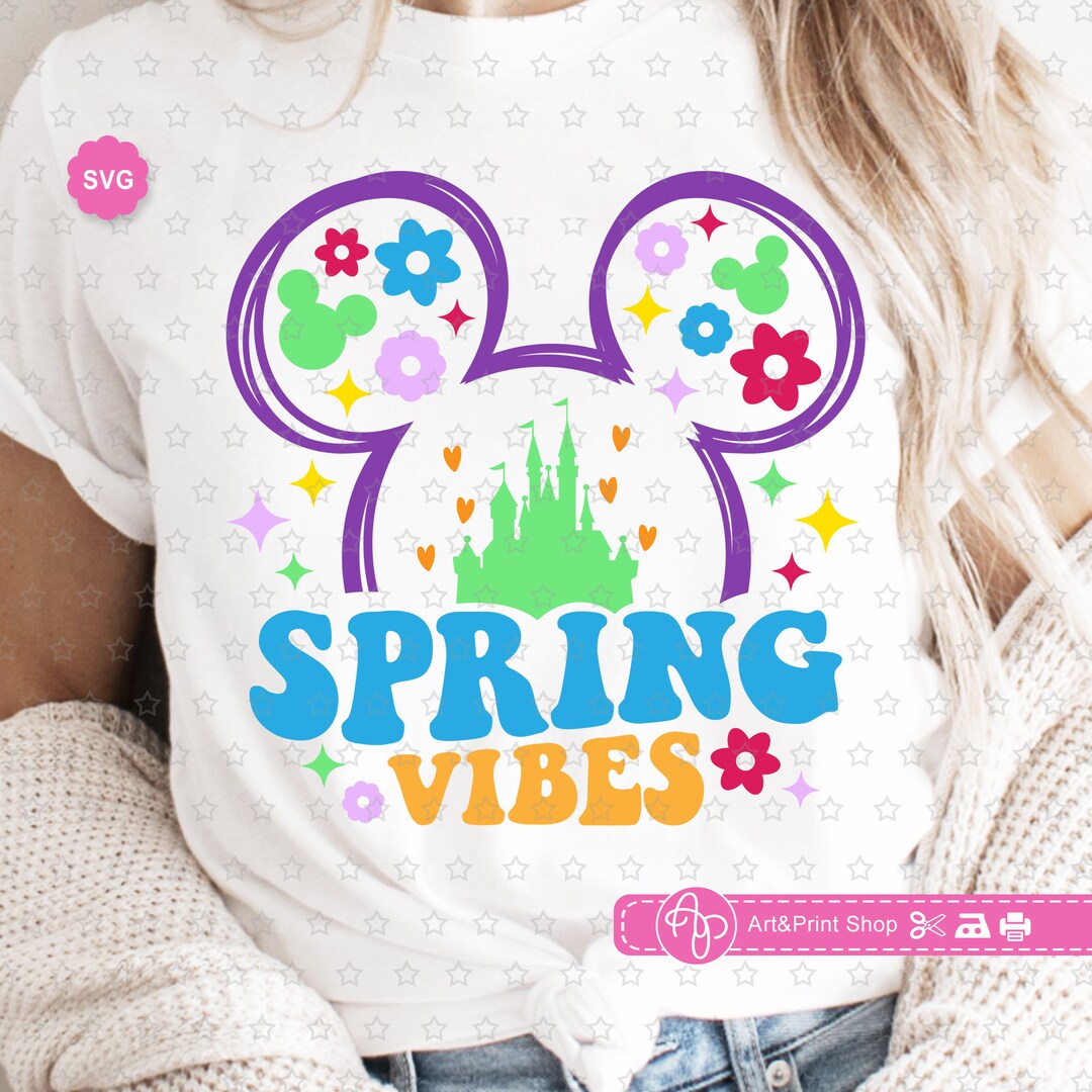 Mouse Spring Vibes Svg for Cricut, Welcome Spring Svg, Happy Easter Svg ...
