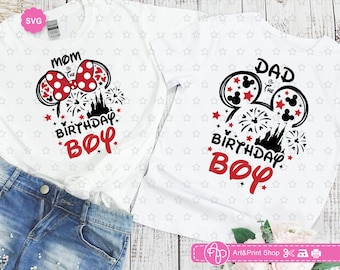 Mouse Mom Dad of the Birthday Boy Bundle Svg for cricut, Birthday boy Svg, Mouse ears Svg, Birthday trip Svg, Mouse family trip Svg
