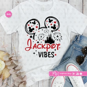 Mouse Jackpot Vibes Svg para cricut, Cartas de jogar Svg, Orelhas de mouse Svg, Viagem a Las Vegas Svg, Poker Svg, Jogos de azar Svg