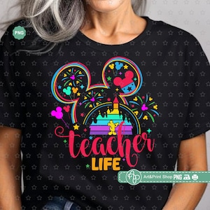 Mouse Teacher Life Png, Teacher Png, Enseñar amor inspirar Png, Orejas de ratón Png, Regreso a la escuela Png, Sublimación de ratón Png