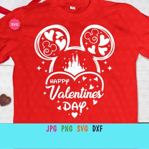 Ratón Feliz Día de San Valentín Svg, Amor Svg, Orejas de ratón Svg, Ser mi San Valentín Svg, Corazón de ratón Svg, San Valentín Svg