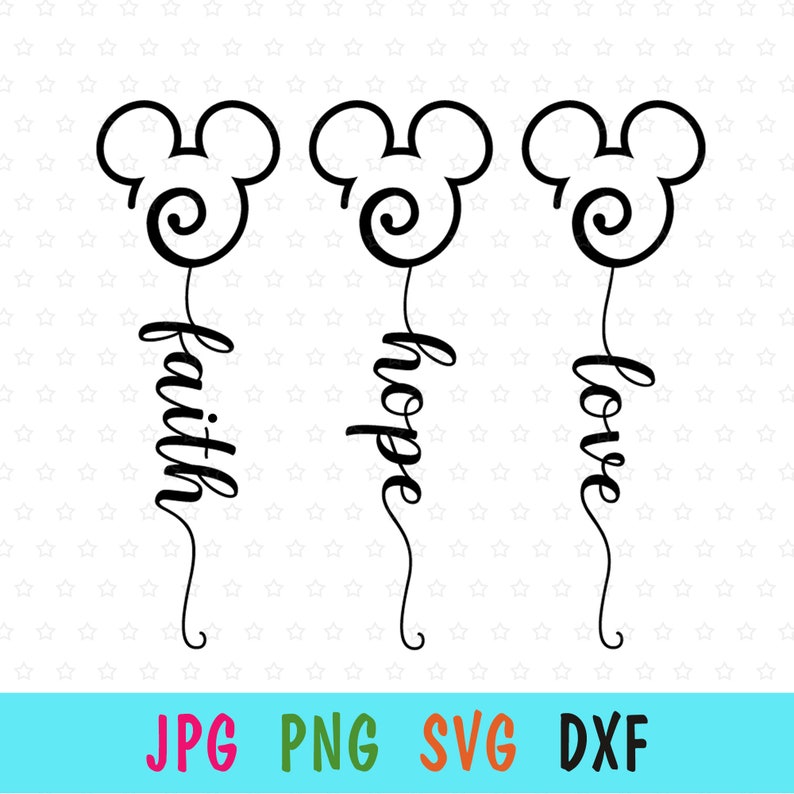 Download Disney Svg Mickey Monogram Silhouette Mickey Faith Hope Love Svg For Cricut Religious Silhouette Print For T Shirt Clip Art Art Collectibles Tripod Ee