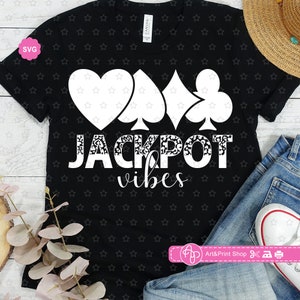 Jackpot Vibes Leopard Svg para cricut, Cartas de jogar Svg, Camisa de cassino Svg, Viagem a Las Vegas Svg, Poker Svg, Jogos de azar Svg