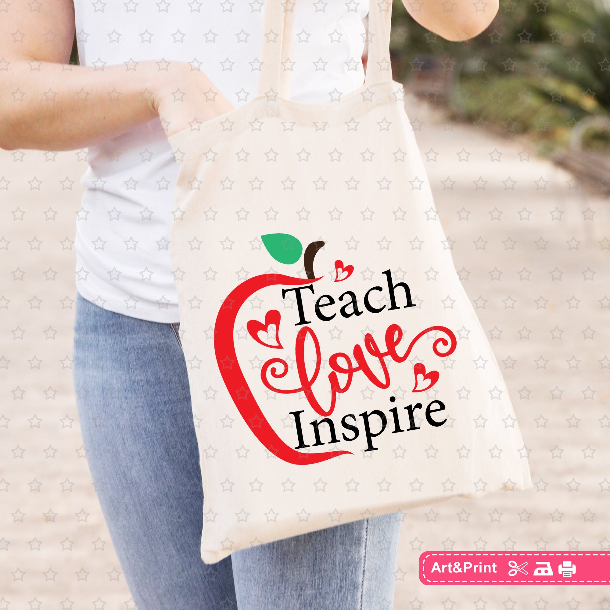 Apple Teach Love Inspire Svg for Cricut, Teacher Life Svg, Back to ...