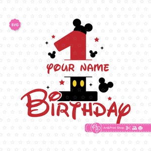 Ratón Mi primer cumpleaños Svg para cricut, Svg de niño de cumpleaños dividido, Svg de cumpleaños de ratón, Svg de cumpleaños personalizado, Svg de orejas de ratón