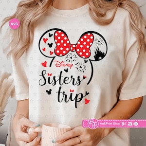 Svg voyage soeurs souris pour cricut, filles Svg, souris château voyage Svg, oreilles de souris Svg, anniversaire soeur Svg, fille souris Svg
