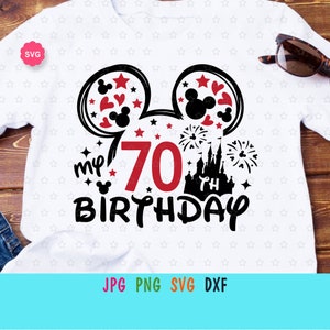 Maus 70. Geburtstag SVG für Cricut, Geburtstag Papa svg, Maus Ohren svg, Geburtstag svg, Großvater svg