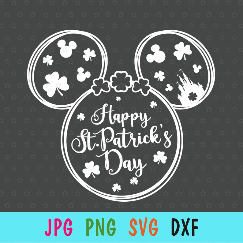 Disney castle SVG for shirt design Mickey Patrick Day print for t-shirt Happy St Patricks Day SVG for cricut
