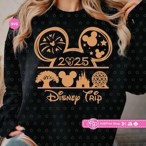 Viaje familiar de ratones 2025 Svg para Cricut, Orejas de ratón Svg, Vacaciones familiares Svg, Mundo de ratones Svg, Papá ratón Svg, Viaje al castillo Svg