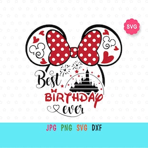 Rato melhor aniversário de todos os tempos Svg para cricut, aniversariante Svg, aniversário Svg, orelhas de rato Svg, aniversário de bebê Svg
