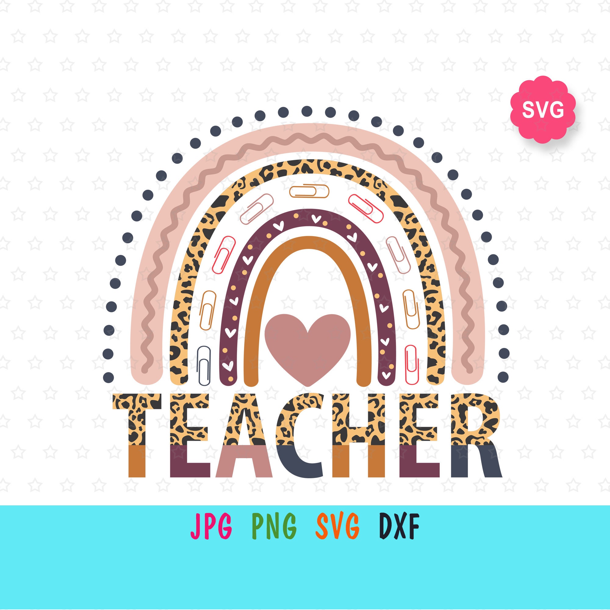 Download Boho Rainbow Teacher Svg for cricut Back to school print for | Etsy