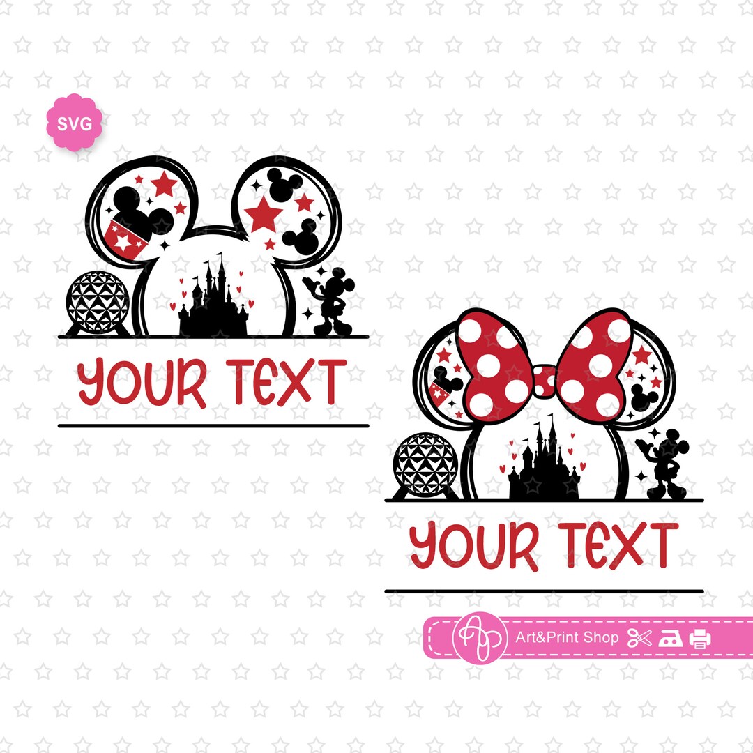 Mouse Split Monogram Bundle Svg for Cricut, Mouse Baby Name Svg, Family ...