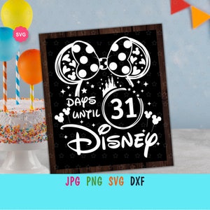 Mouse Girl Countdown Days Until Trip Svg for cricut, Birthday girl print for decor, Vacation days calendar Svg, Mouse trip Svg