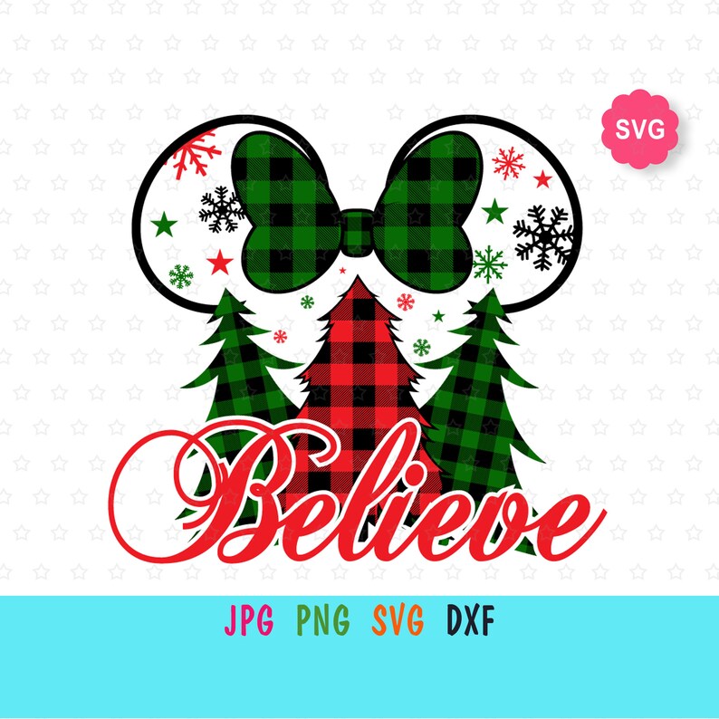 Disney Christmas Monogram SVG for cricut Christmas trees buffalo pattern for toddlers nursery Mickey Christmas print for t-shirt