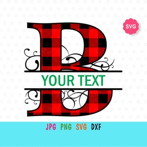 Kerst split monogram SVG voor cricut, Letter B monogram print voor t-shirt, Holiday split font monogram voor naamontwerp