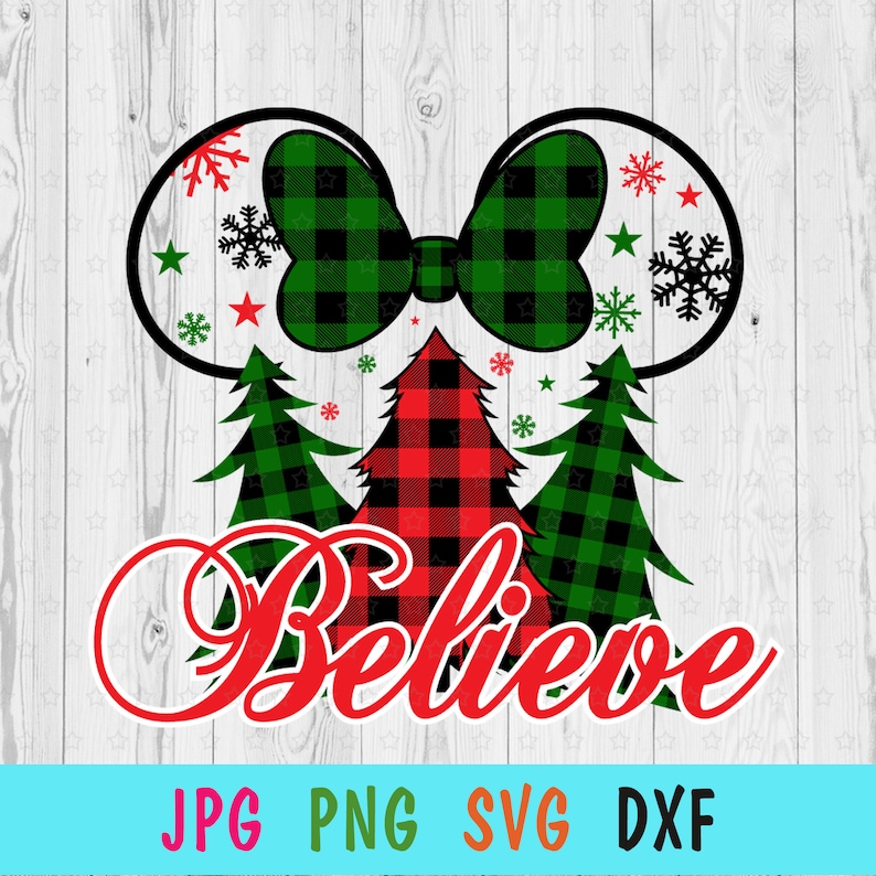 Disney Christmas Monogram SVG for cricut Christmas trees buffalo pattern for toddlers nursery Mickey Christmas print for t-shirt