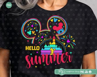 Mouse Hello Summer Png, Summer vibes Png, Mouse ears Png, Summer Png, Mouse summer Png, Summer shirt Png
