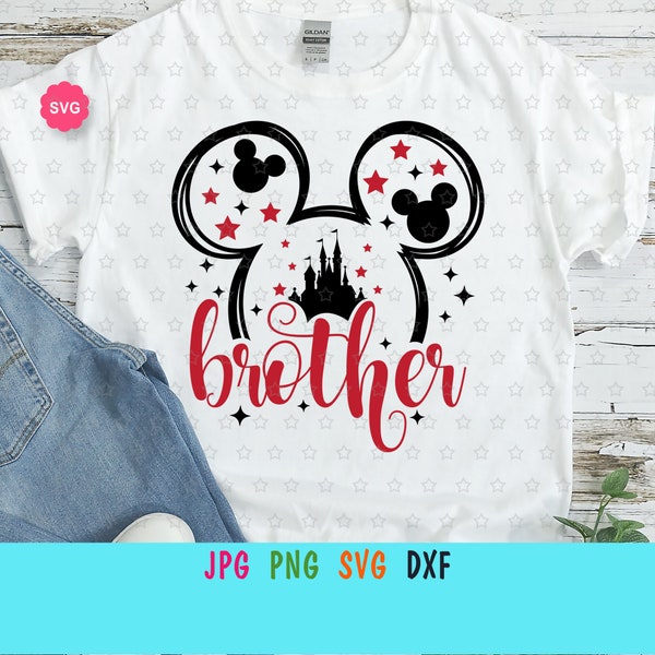 Mouse Brother Svg for cricut, Brother print for t-shirt, Brother Svg, Mouse ears Svg, Best brother ever Svg