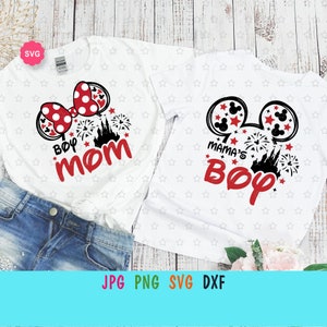 Mouse Boy Mom Mama's Boy Svg para cricut, cumpleaños mamá Svg, orejas de ratón Svg, mamá e hijo Svg, viaje familiar de ratón Svg
