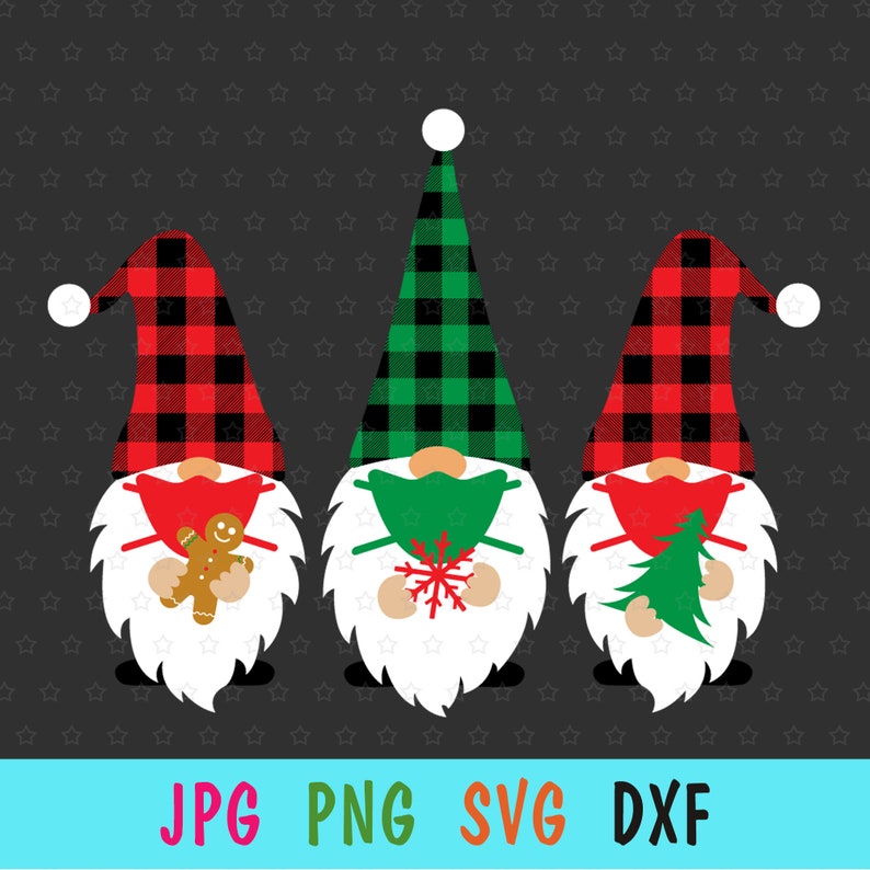 Christmas Gnomes SVG for cricut Gnomes Face Mask print for | Etsy