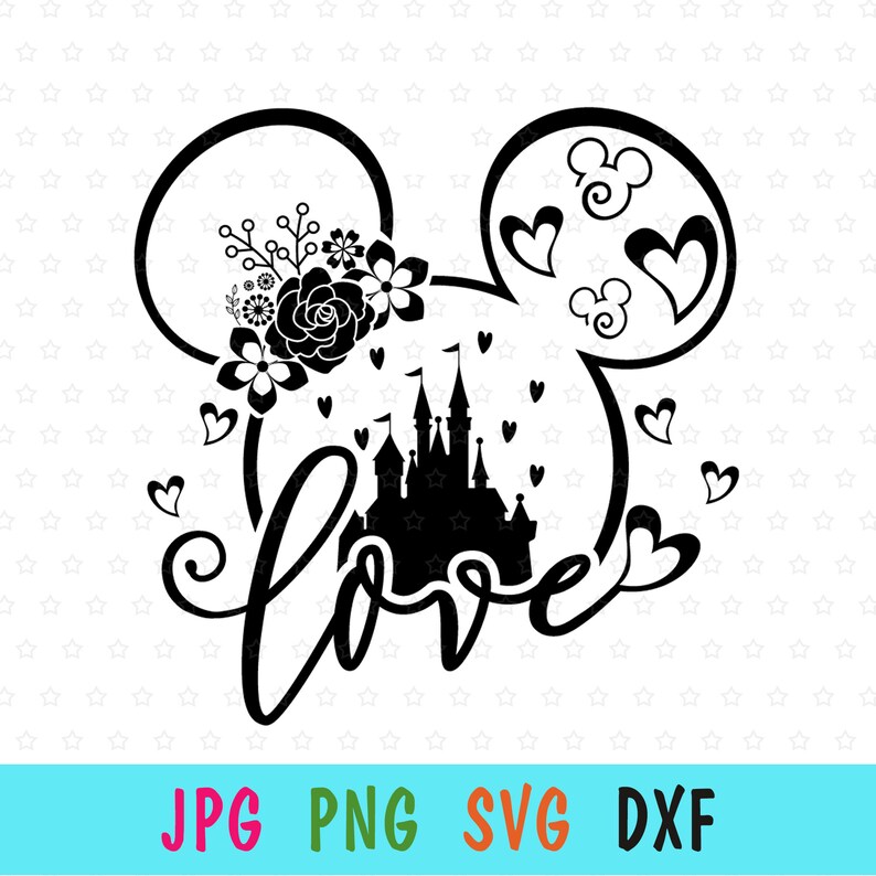 Download Disney Love Heart Svg Valentines Day Svg Mickey Love Svg For Cricut Mickey Flowers Print For T Shirt Clip Art Art Collectibles