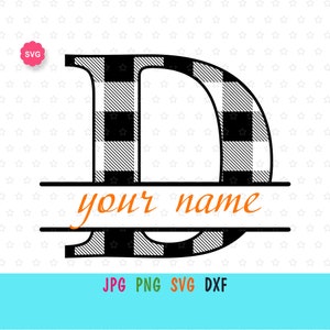 Split Monogram Svg para cricut, impresión de monograma Letter D para camiseta, monograma de fuente dividida para diseño de nombre