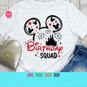 Maus-Geburtstags-Trupp-Svg für Cricut, Geburtstag Junge-Svg, Maus-Ohren-Svg, Jungen Reise-Svg, Geburtstags-Urlaubs-Svg