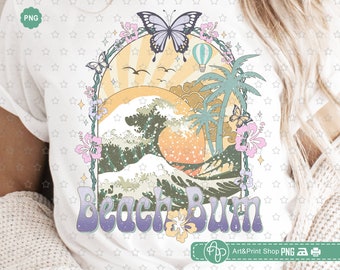 Beach Bum Png, Hello summer Png, Beach vibes Png, Wave Png, Summer shirt Png, Palm Tree Png, Summer Sublimation
