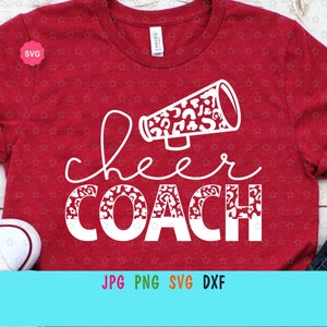 Cheer Coach Leopard SVG für Cricut, Cheerleader SVG, Cheer Mom SVG, Megaphone SVG, Cheer Saison dafür