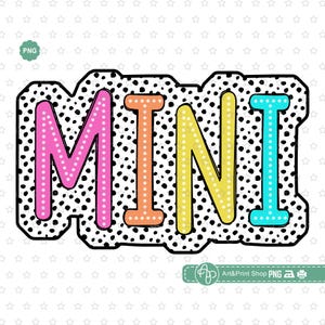 Mini Dálmata Dots Png, Mini pacote png, Retro mini Png, Aniversariante Png, Bright Doodle Png, Mini camisa Png