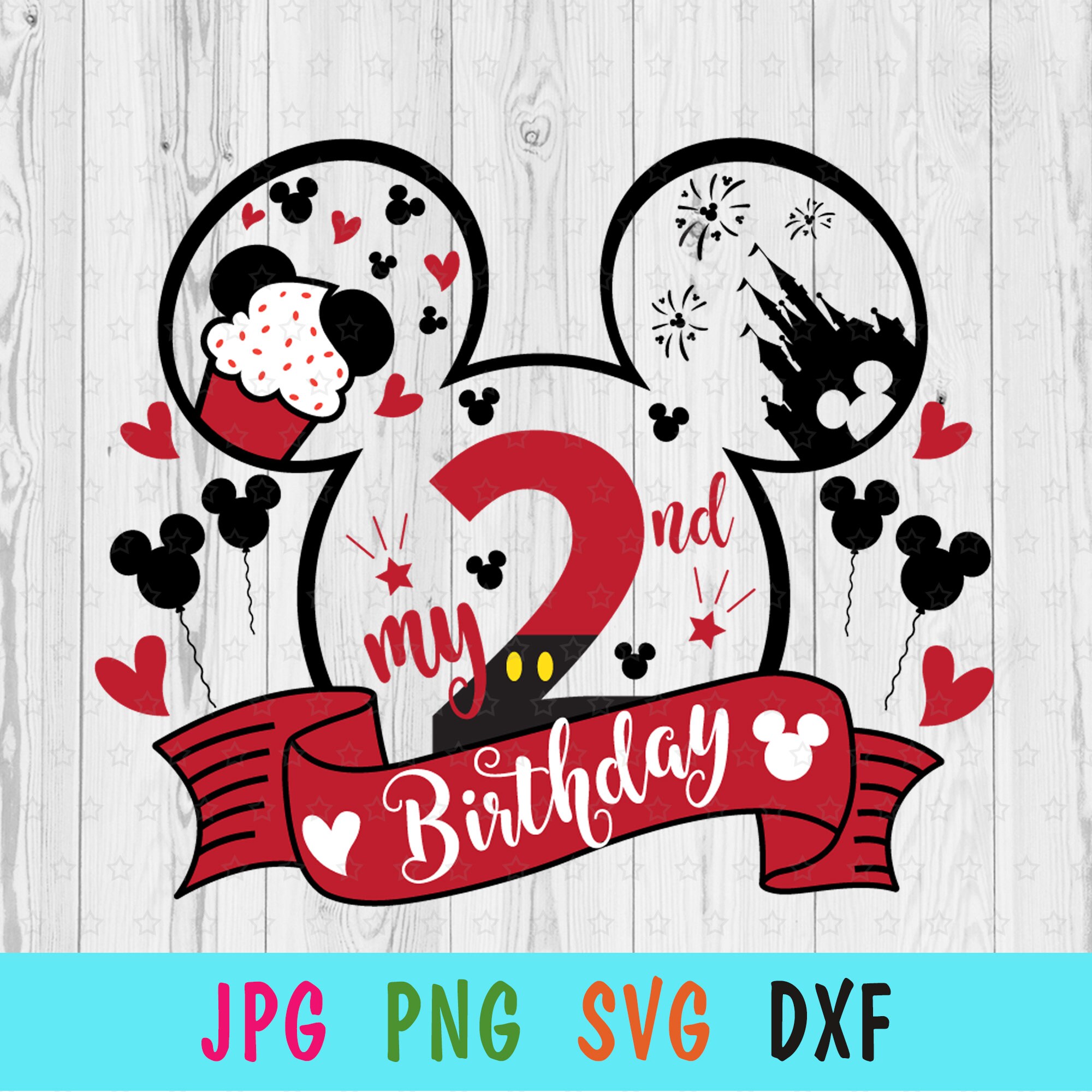 Mickey 2nd birthday SVG for cricut Disney two birthday prints Etsy