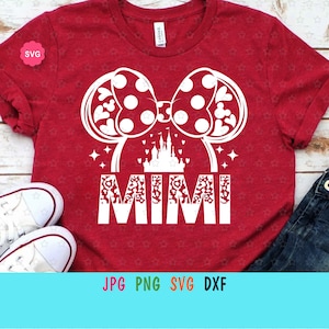 Ratón Mimi Leopard Svg para cricut, Impresión de la abuela de cumpleaños para camiseta, Viaje familiar Svg, Orejas de ratón Svg, Mejor mamá jamás Svg