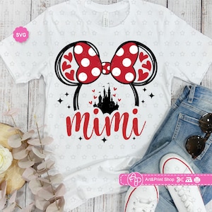 Ratón Mimi Svg para cricut, Cumpleaños mimi Svg, Orejas de ratón Svg, Mimi Svg, Viaje de cumpleaños Svg