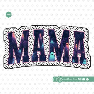 Maman Halloween png, pois dalmatien png, maman png, Doodle lumineux png, mama fantasmagorique png, saison des citrouilles png