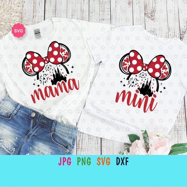 Mouse Mama Mini Bundle Svg for cricut, Birthday mama Svg, Mouse ears Svg, Birthday mini Svg, Mouse family trip Svg