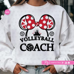 Entrenadora de voleibol de Mouse Girl (Svg para Cricut), Día del juego (Svg), Temporada de voleibol (Svg), Voleibol (Svg), Mamá de voleibol (Svg), Día del voleibol (Svg)