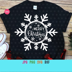 Sneeuwvlok Merry Christmas Svg voor cricut, Kerstdecor Svg, Laat het sneeuwen Svg, Kerstbord Svg, Vakantieshirt Svg
