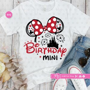 Cumpleaños del ratón Mini Svg para cricut, Escuadrón de cumpleaños Svg, Orejas de ratón Svg, Mini Svg, Cumpleañera Svg