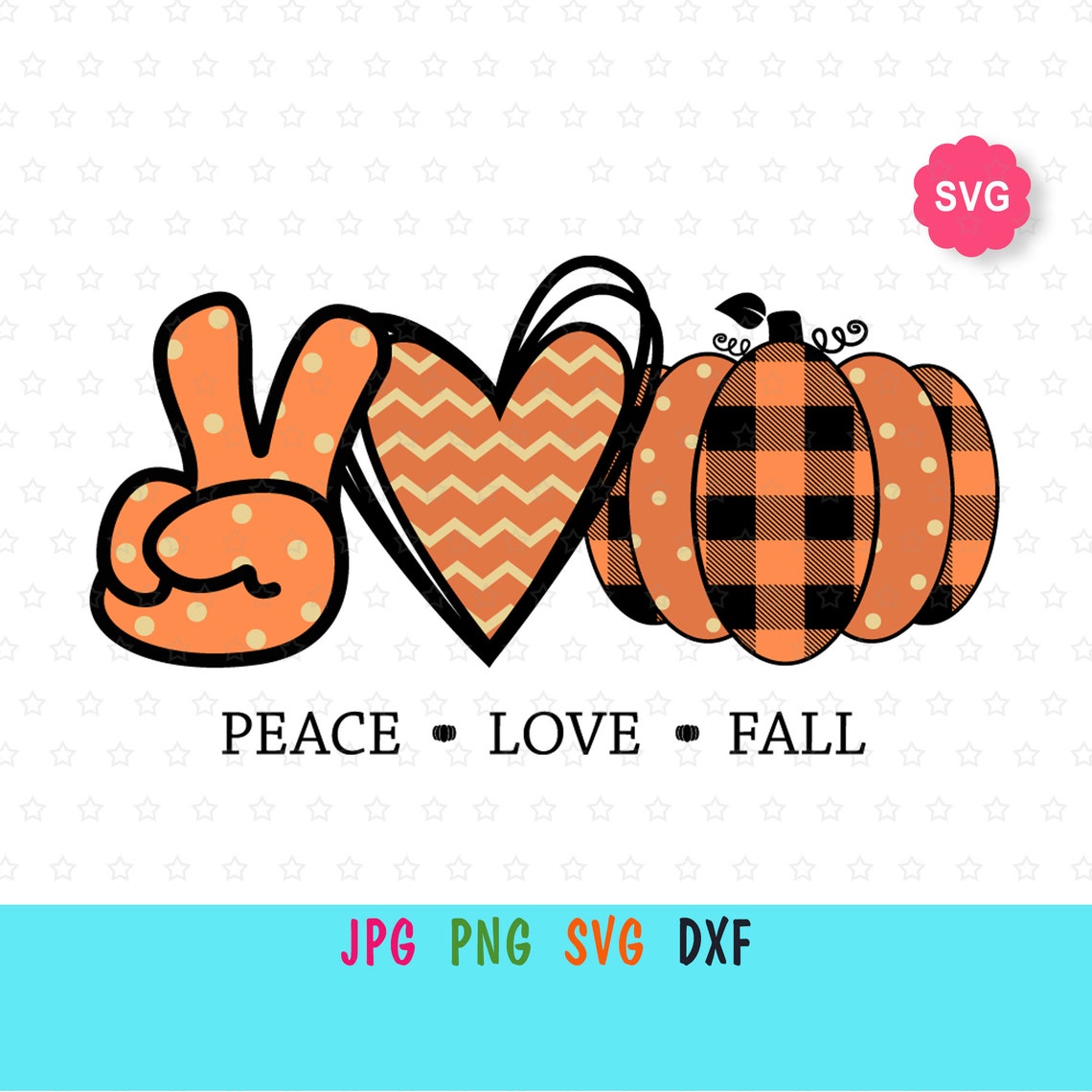 Download Peace Love Fall SVG para cricut impresión de silueta de | Etsy