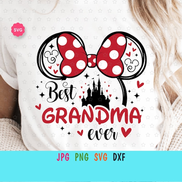 Mouse Best Grandma Ever Svg for cricut, Mothers day print for t-shirt, Mouse ears Svg, Mimi Svg, Grandma Svg