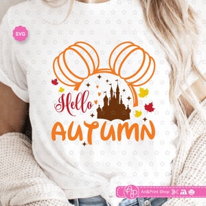 Hello Autumn Svg, Mouse head Svg, Pumpkin ears Svg, Thankful mama Svg, Hello fall Svg, Autumn Svg, Pumpkin season Svg