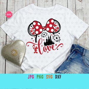 Mouse Girl Love Svg para cricut, Feliz Día de San Valentín Svg, Amor Svg, Orejas de ratón Svg, Amor corazón Svg, Ser mi San Valentín Svg